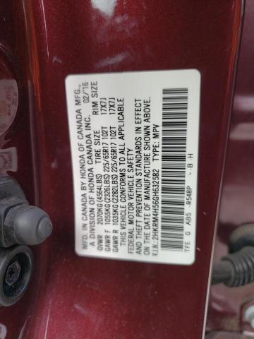 Photo 10 from auction – 2016 HONDA CR-V EX with VIN 2HKRM4H56GH632582