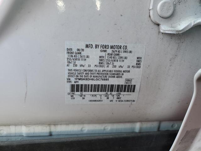 Photo 10 from auction – 2020 FORD EXPLORER X with VIN 1FMSK8DH6LGC76885