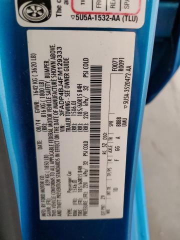 Photo 10 from auction – 2015 FORD FIESTA SE with VIN 3FADP4BJ4FM129333