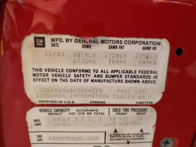 Photo 10 from auction – 1981 CHEVROLET CORVETTE with VIN 1G1AY8763BS406019