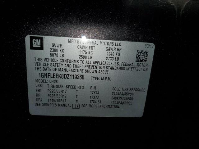 Photo 10 from auction – 2013 CHEVROLET EQUINOX LT with VIN 1GNFLEEK8DZ119268