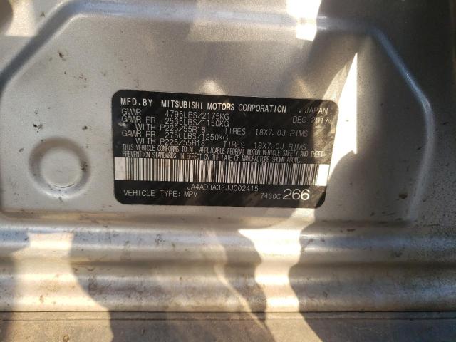 Photo 10 from auction – 2018 MITSUBISHI OUTLANDER with VIN JA4AD3A33JJ002415