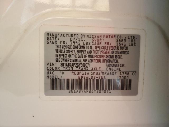 Photo 10 from auction – 2016 NISSAN SENTRA S with VIN 3N1AB7AP2GY309071