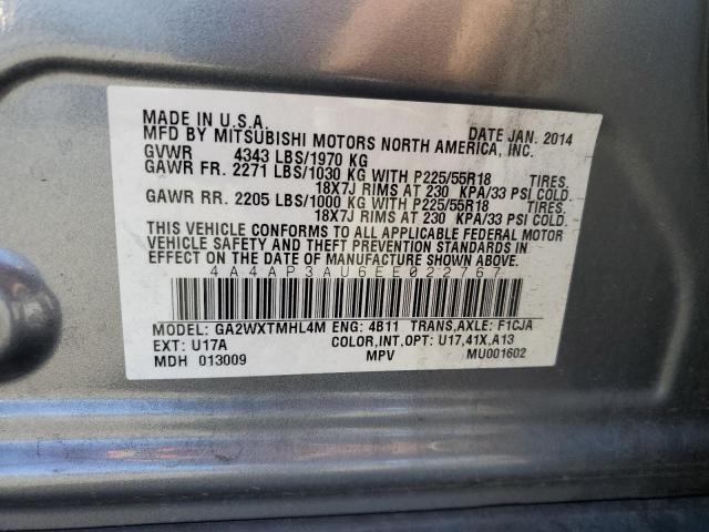 Photo 10 from auction – 2014 MITSUBISHI OUTLANDER with VIN 4A4AP3AU6EE022767