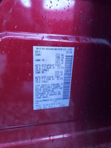 Photo 10 from auction – 2016 NISSAN PATHFINDER with VIN 5N1AR2MN0GC615888