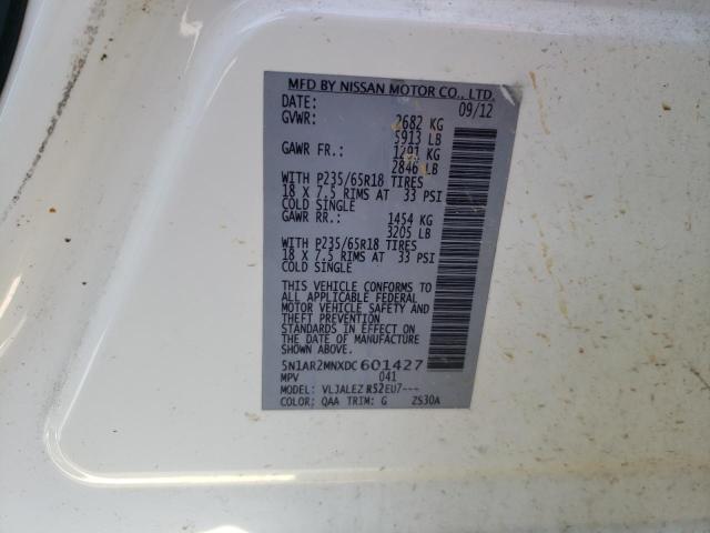 Photo 10 from auction – 2013 NISSAN PATHFINDER with VIN 5N1AR2MNXDC601427