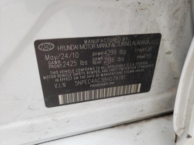 Photo 10 from auction – 2011 HYUNDAI SONATA SE with VIN 5NPEC4AC3BH079781