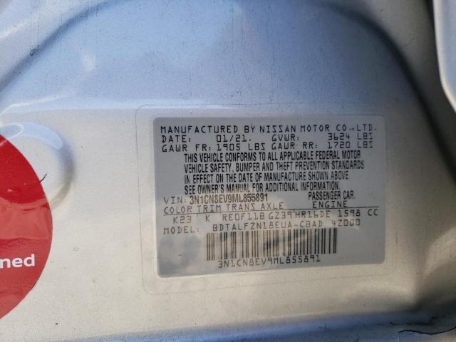 Photo 10 from auction – 2021 NISSAN VERSA SV with VIN 3N1CN8EV9ML855891