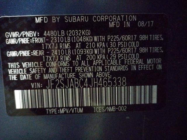 Photo 10 from auction – 2018 SUBARU FORESTER 2 with VIN JF2SJABC4JH465338