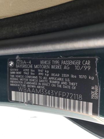 Photo 10 from auction – 2000 BMW 323 I with VIN WBAAM3343YFP72118