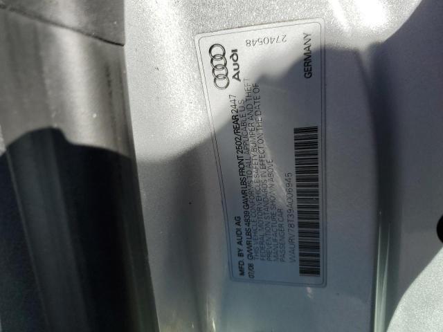 Photo 10 from auction – 2009 AUDI S5 QUATTRO with VIN WAURV78T39A006945