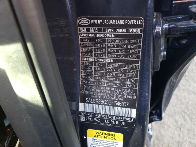 Photo 10 from auction – 2016 LAND ROVER DISCOVERY with VIN SALCR2BG5GH546807