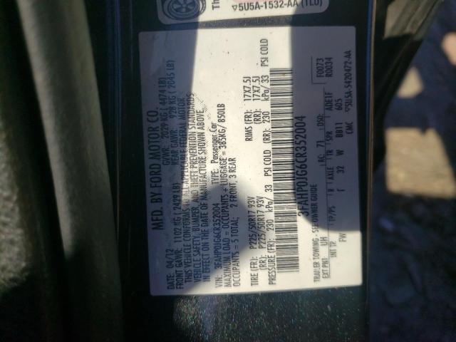 Photo 10 from auction – 2012 FORD FUSION SEL with VIN 3FAHP0JG6CR352004