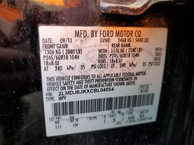 Photo 10 from auction – 2012 LINCOLN MKX with VIN 2LMDJ6JKXCBL04554