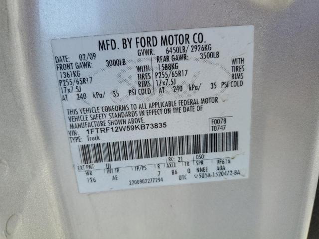 Photo 10 from auction – 2009 FORD F150 with VIN 1FTRF12W59KB73835