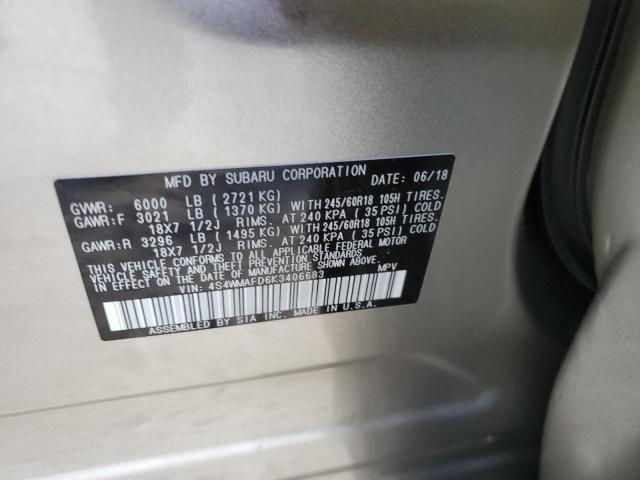 Photo 10 from auction – 2019 SUBARU ASCENT PRE with VIN 4S4WMAFD6K3406683