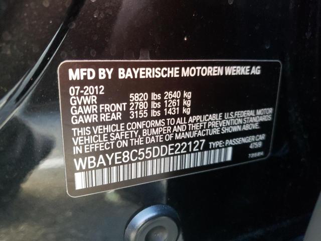 Photo 10 from auction – 2013 BMW 750 LI with VIN WBAYE8C55DDE22127