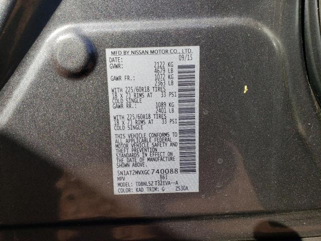 Photo 10 from auction – 2016 NISSAN ROGUE S with VIN 5N1AT2MVXGC740088