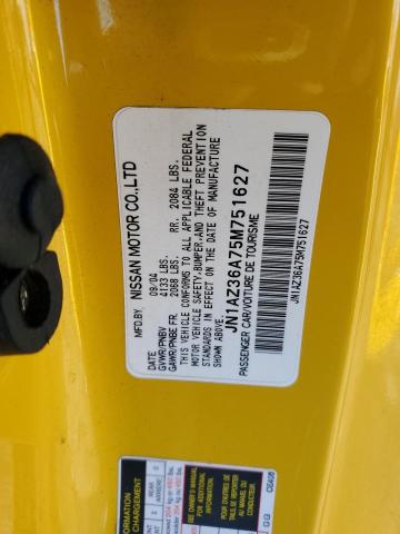 Photo 10 from auction – 2005 NISSAN 350Z with VIN JN1AZ36A75M751627