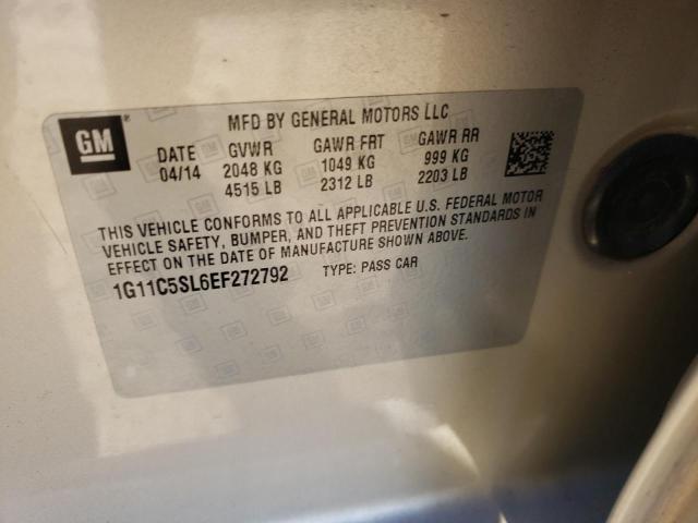 Photo 10 from auction – 2014 CHEVROLET MALIBU 1LT with VIN 1G11C5SL6EF272792