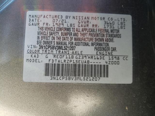 Photo 10 from auction – 2021 NISSAN KICKS S with VIN 3N1CP5BV3ML521207