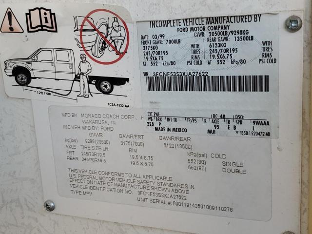 Photo 10 from auction – 1999 ENDU CAMPER with VIN 3FCNF53S3XJA27622