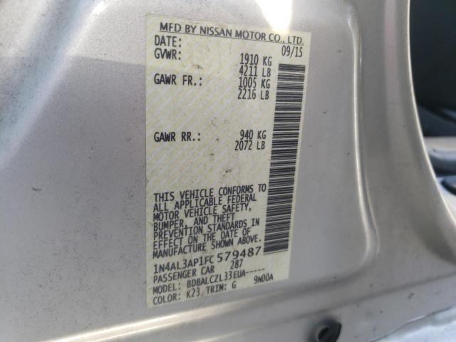 Photo 10 from auction – 2015 NISSAN ALTIMA 2.5 with VIN 1N4AL3AP1FC579487