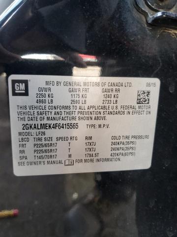 Photo 10 from auction – 2015 GMC TERRAIN SL with VIN 2GKALMEK4F6415565