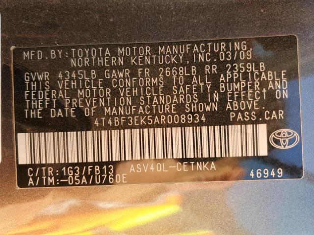 Photo 10 from auction – 2010 TOYOTA CAMRY BASE with VIN 4T4BF3EK5AR008934
