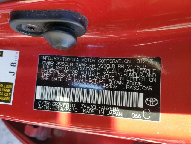 Photo 10 from auction – 2013 TOYOTA PIRUS with VIN JTDKN3DU5D1648409