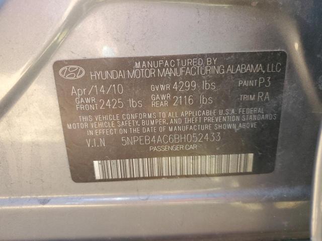 Photo 10 from auction – 2011 HYUNDAI SONATA GLS with VIN 5NPEB4AC6BH052433
