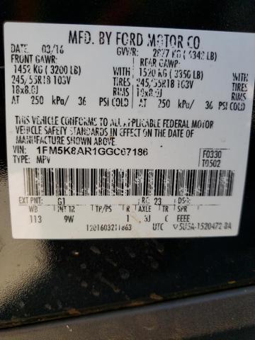 Фото 10 с аукциона – 2016 FORD EXPLORER P с VIN 1FM5K8AR1GGC67186