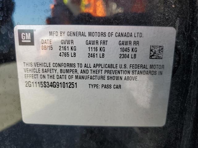 Photo 10 from auction – 2016 CHEVROLET IMPALA LT with VIN 2G1115S34G9101251