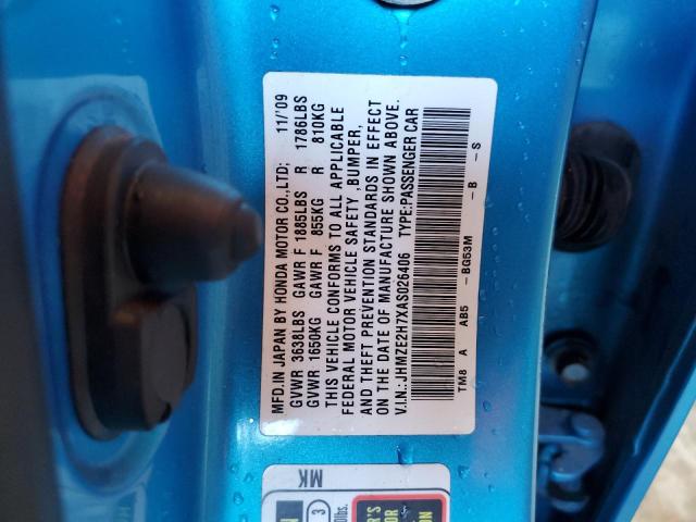 Photo 10 from auction – 2010 HONDA INSIGHT EX with VIN JHMZE2H7XAS026406