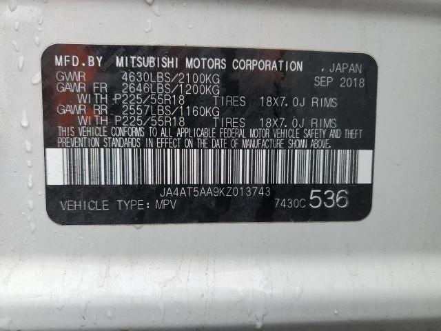 Photo 10 from auction – 2019 MITSUBISHI ECLIPSE CR with VIN JA4AT5AA9KZ013743