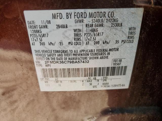 Photo 10 from auction – 2009 FORD EDGE SE with VIN 2FMDK36C79BA57432