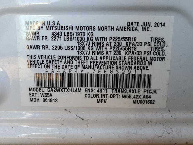 Photo 10 from auction – 2014 MITSUBISHI OUTLANDER with VIN 4A4AP4AU7EE032911