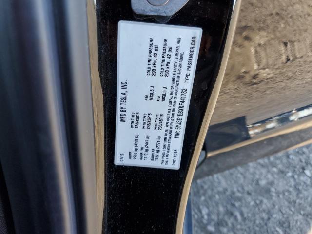 Photo 10 from auction – 2019 TESLA MODEL 3 with VIN 5YJ3E1EBXKF441783