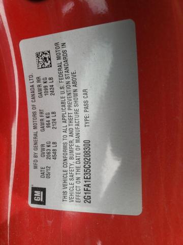 Photo 10 from auction – 2012 CHEVROLET CAMARO LS with VIN 2G1FA1E35C9208300