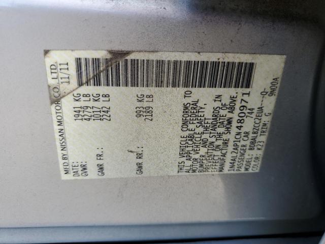 Photo 10 from auction – 2012 NISSAN ALTIMA BAS with VIN 1N4AL2AP1CN480971