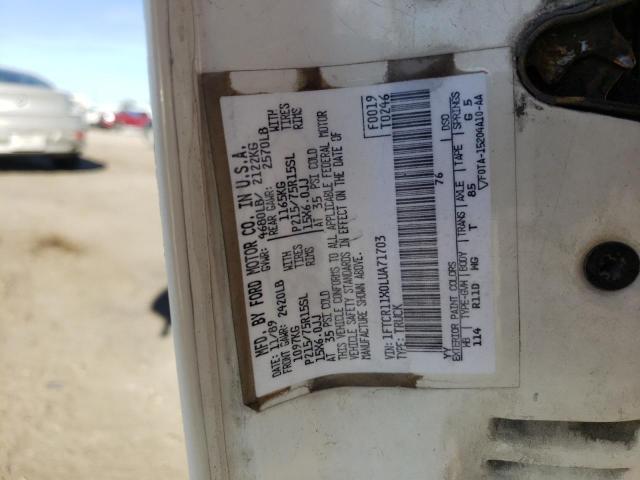 Photo 10 from auction – 1990 FORD RANGER with VIN 1FTCR11X0LUA71703