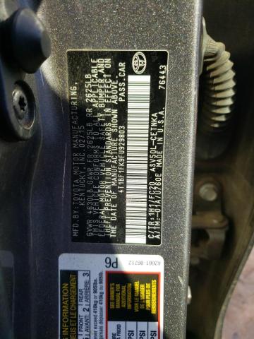 Photo 10 from auction – 2015 TOYOTA CAMRY LE with VIN 4T1BF1FK9FU929803