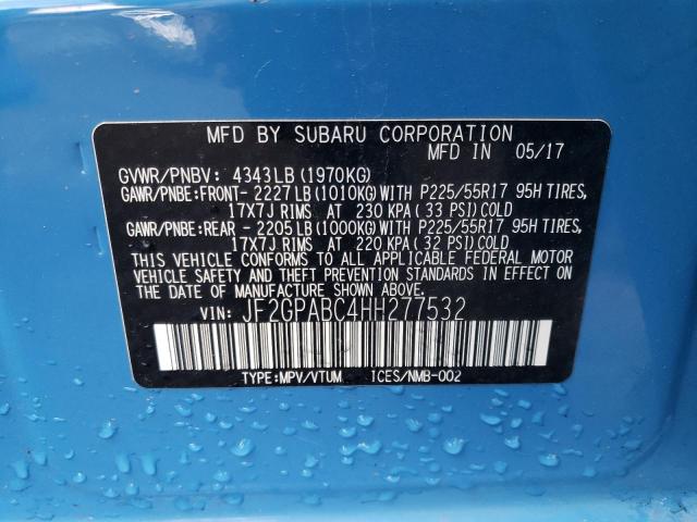 Photo 10 from auction – 2017 SUBARU CROSSTREK with VIN JF2GPABC4HH277532