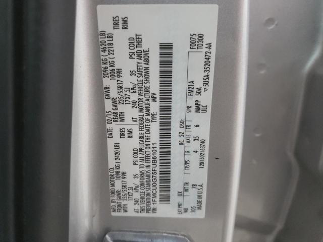Photo 10 from auction – 2015 FORD ESCAPE SE with VIN 1FMCU0G75FUB61011