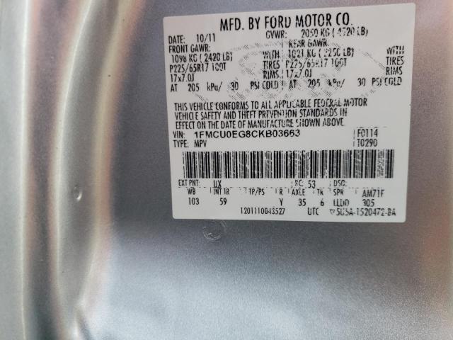 Photo 10 from auction – 2012 FORD ESCAPE LIM with VIN 1FMCU0EG8CKB03663