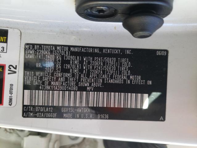 Photo 10 from auction – 2009 TOYOTA VENZA with VIN 4T3BK11A39U014080