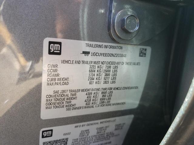Photo 10 from auction – 2022 CHEVROLET SILVERADO with VIN 1GCUYEED2NZ203848