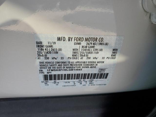 Photo 10 from auction – 2020 FORD EXPLORER L with VIN 1FMSK8FH0LGB14845