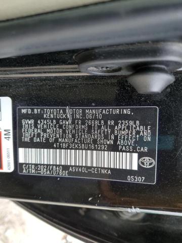 Photo 10 from auction – 2011 TOYOTA CAMRY BASE with VIN 4T1BF3EK5BU161292