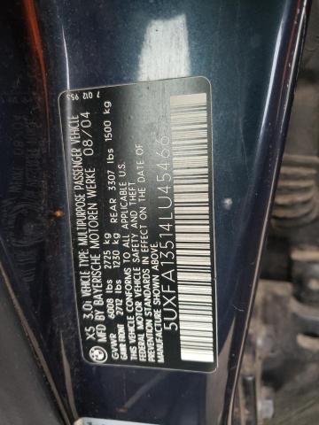Photo 10 from auction – 2004 BMW X5 3.0I with VIN 5UXFA13514LU45466